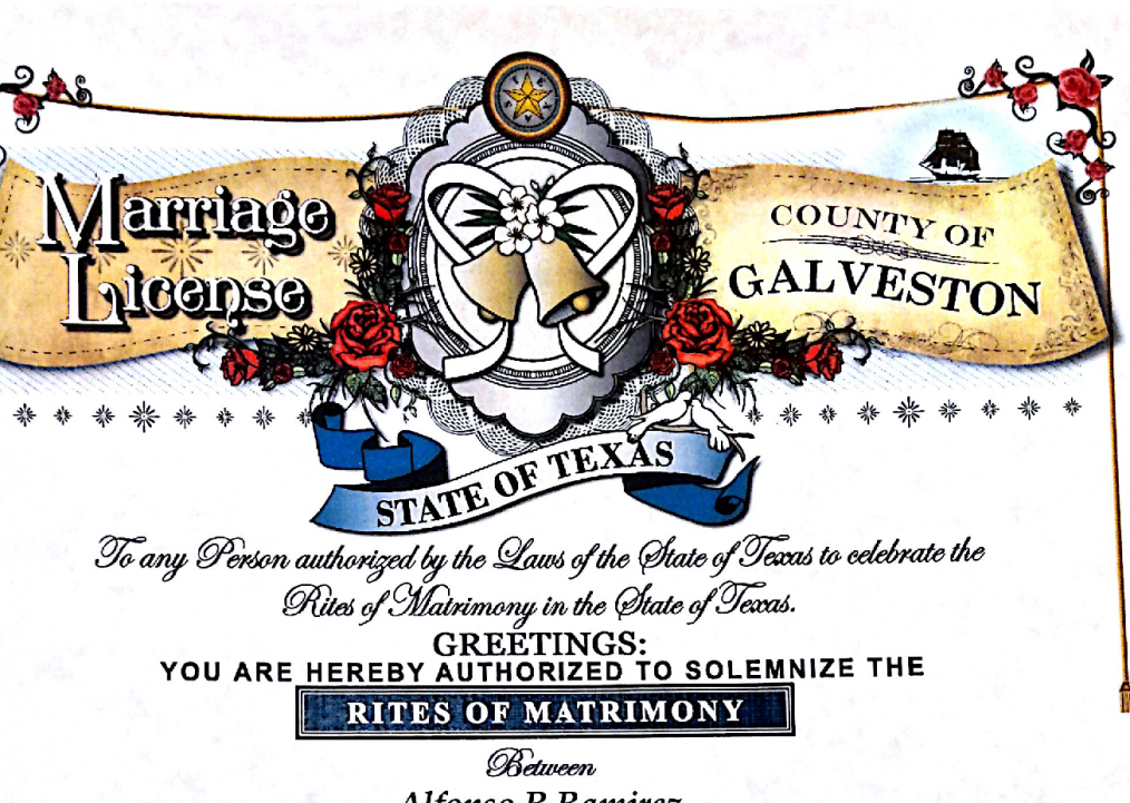 Pasadena marriage license application